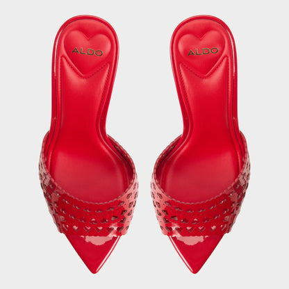 Lovemule in Medium Red - Heeled mule, Stiletto heel | Aldo Signature