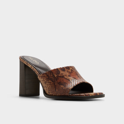 Re in Sophia Brown Multi14190695 - Heeled mule, Block heel | Aldo Featured
