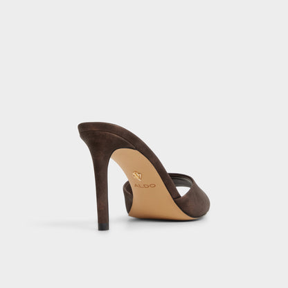 Anniebrilden Dark Brown Women's Mule slides - Heeled mule, Stiletto heel | Aldo Exclusive