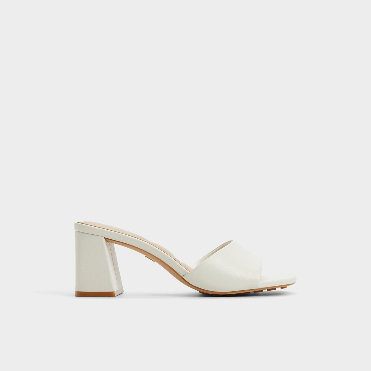 Tisha White Women's Heeled mules - Heeled mule, Block heel | Aldo Premium