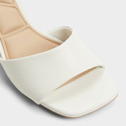 Tisha White Women's Heeled mules - Heeled mule, Block heel | Aldo Premium