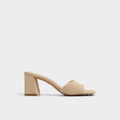 Tisha Beige Women's Heeled mules - Heeled mule, Block heel | Aldo Trending