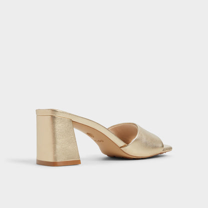 Tisha Gold Women's Heeled mules - Heeled mule, Block heel | Aldo New