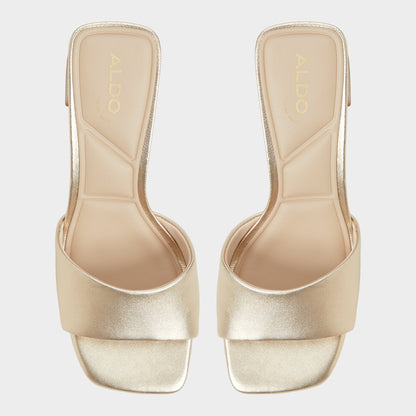 Tisha Gold Women's Heeled mules - Heeled mule, Block heel | Aldo New