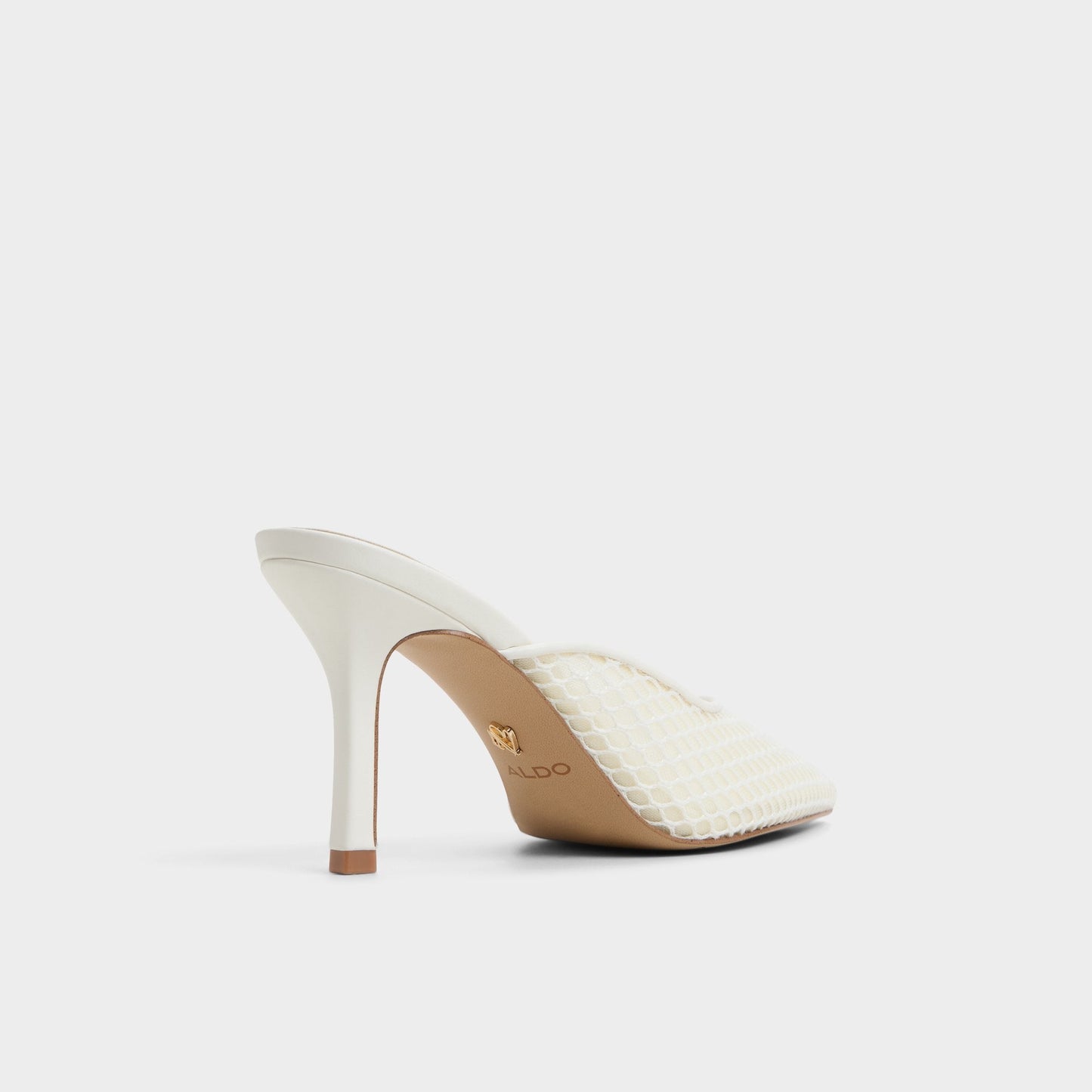 Gamilia Open White Textile Mesh Women's Kitten heels - Heeled mule, Kitten heel | Aldo Essential