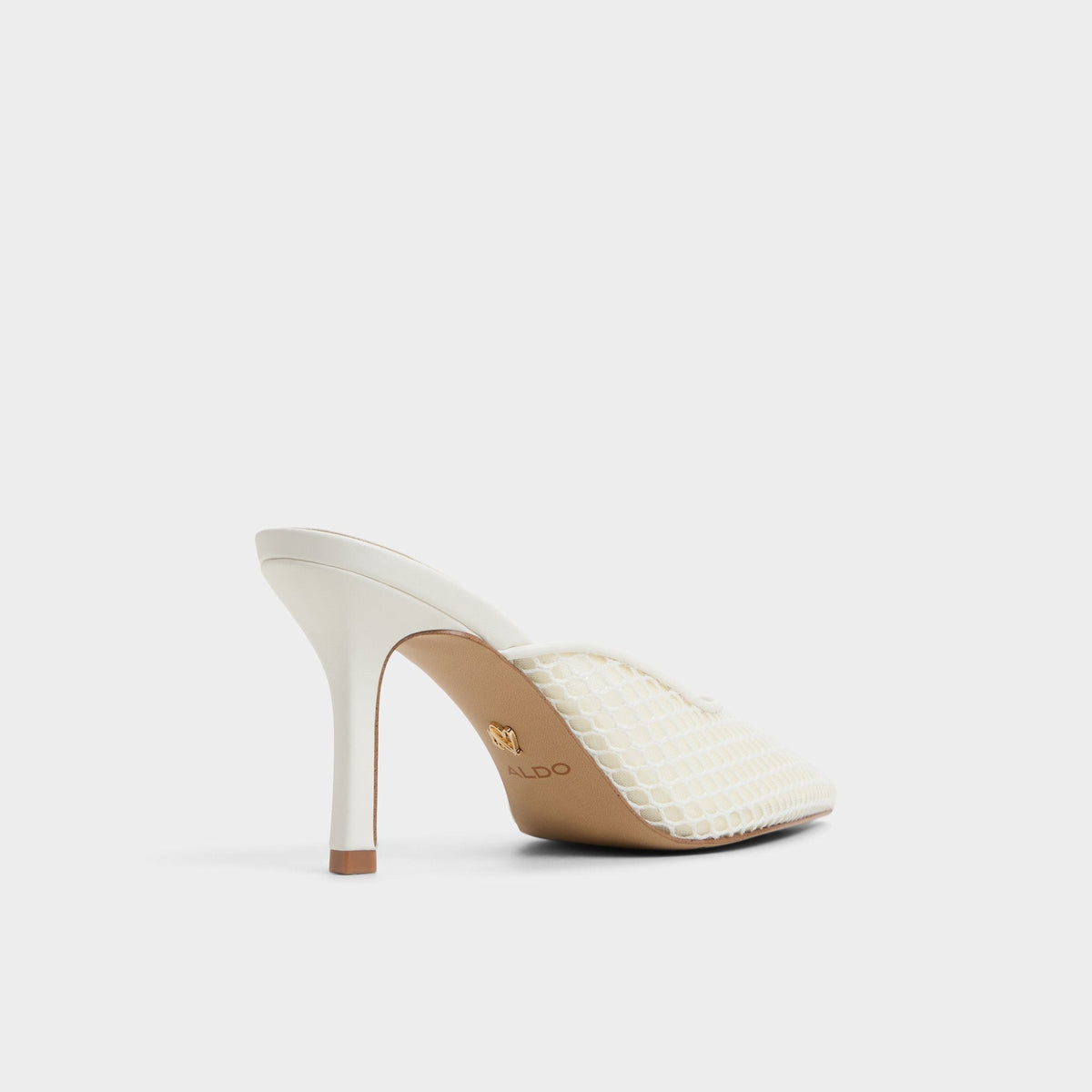 Gamilia Open White Textile Mesh Women's Kitten heels - Heeled mule, Kitten heel | Aldo Essential