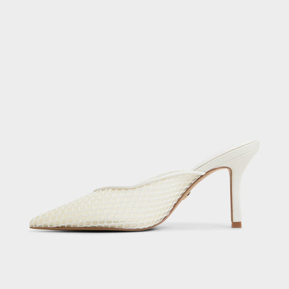 Gamilia Open White Textile Mesh Women's Kitten heels - Heeled mule, Kitten heel | Aldo Essential