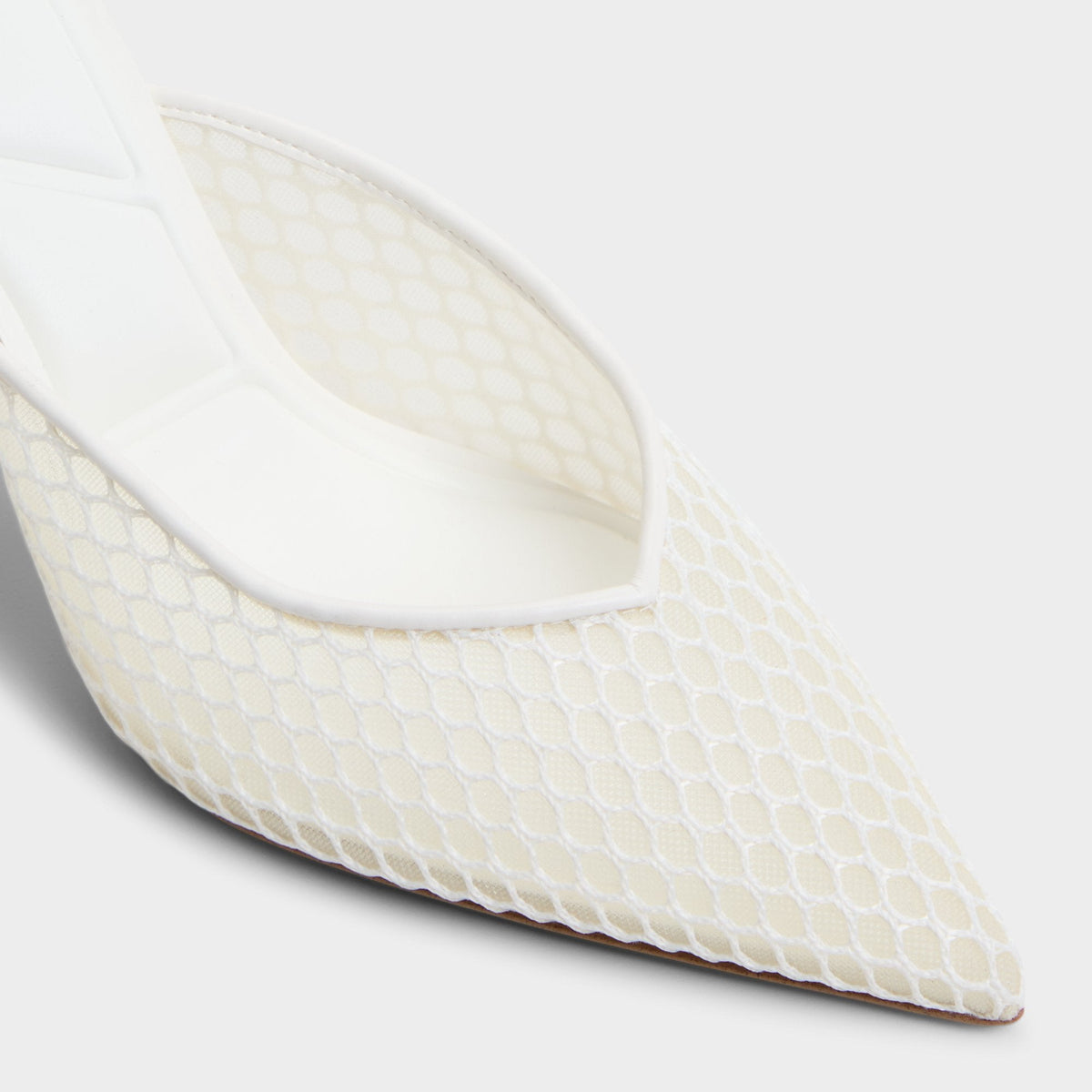 Gamilia Open White Textile Mesh Women's Kitten heels - Heeled mule, Kitten heel | Aldo Essential