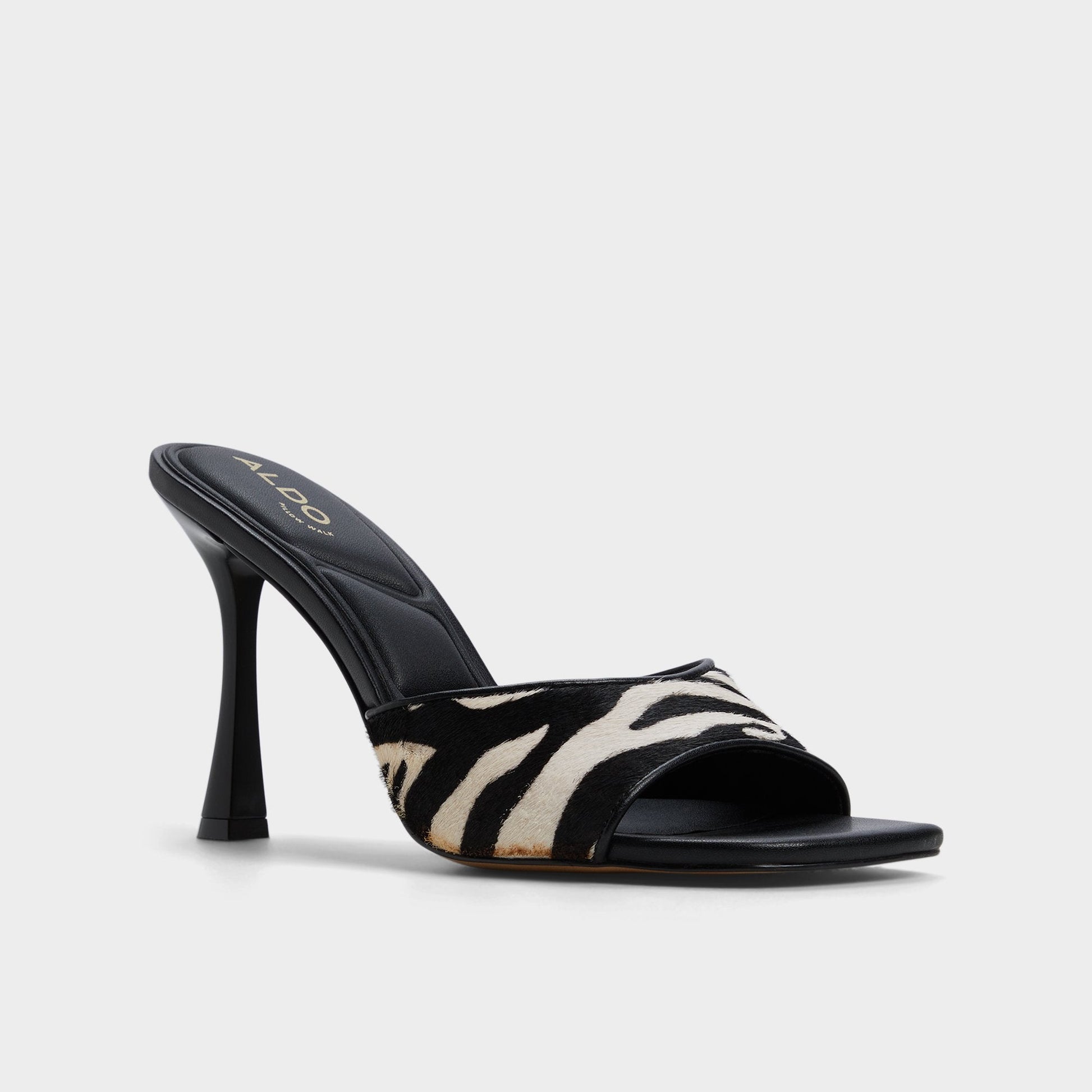 Evadalia White/Black Women's Heeled mules - Heeled mule | Aldo Premium