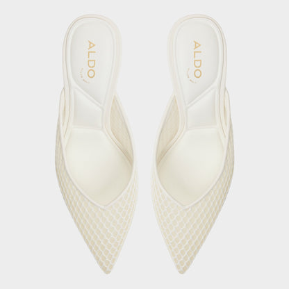 Gamilia Open White Textile Mesh Women's Mesh - Heeled mule, Stiletto heel | Aldo Signature