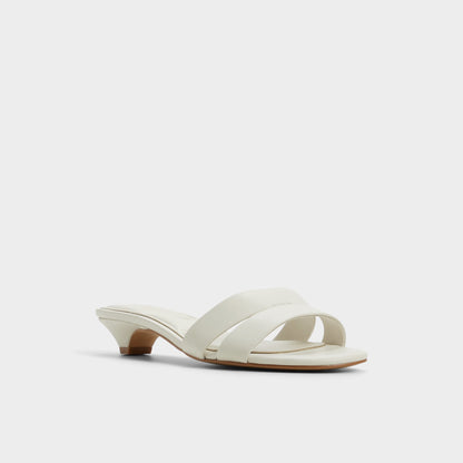 Scarletta White/Bone Women's Mule slides - Heeled mule, Kitten heel | Aldo Classic