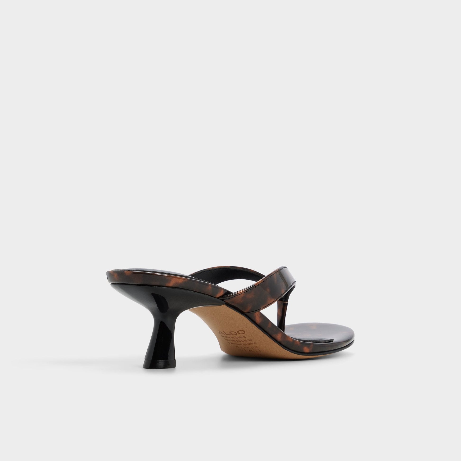 Jump in Open Brown - Heeled flip flop, Kitten heel | Aldo Premium