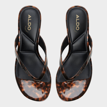 Jump in Open Brown - Heeled flip flop, Kitten heel | Aldo Premium