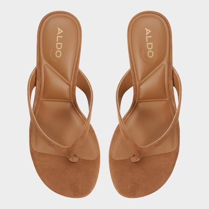Jump in Medium Brown - Heeled flip flop, Kitten heel | Aldo Featured