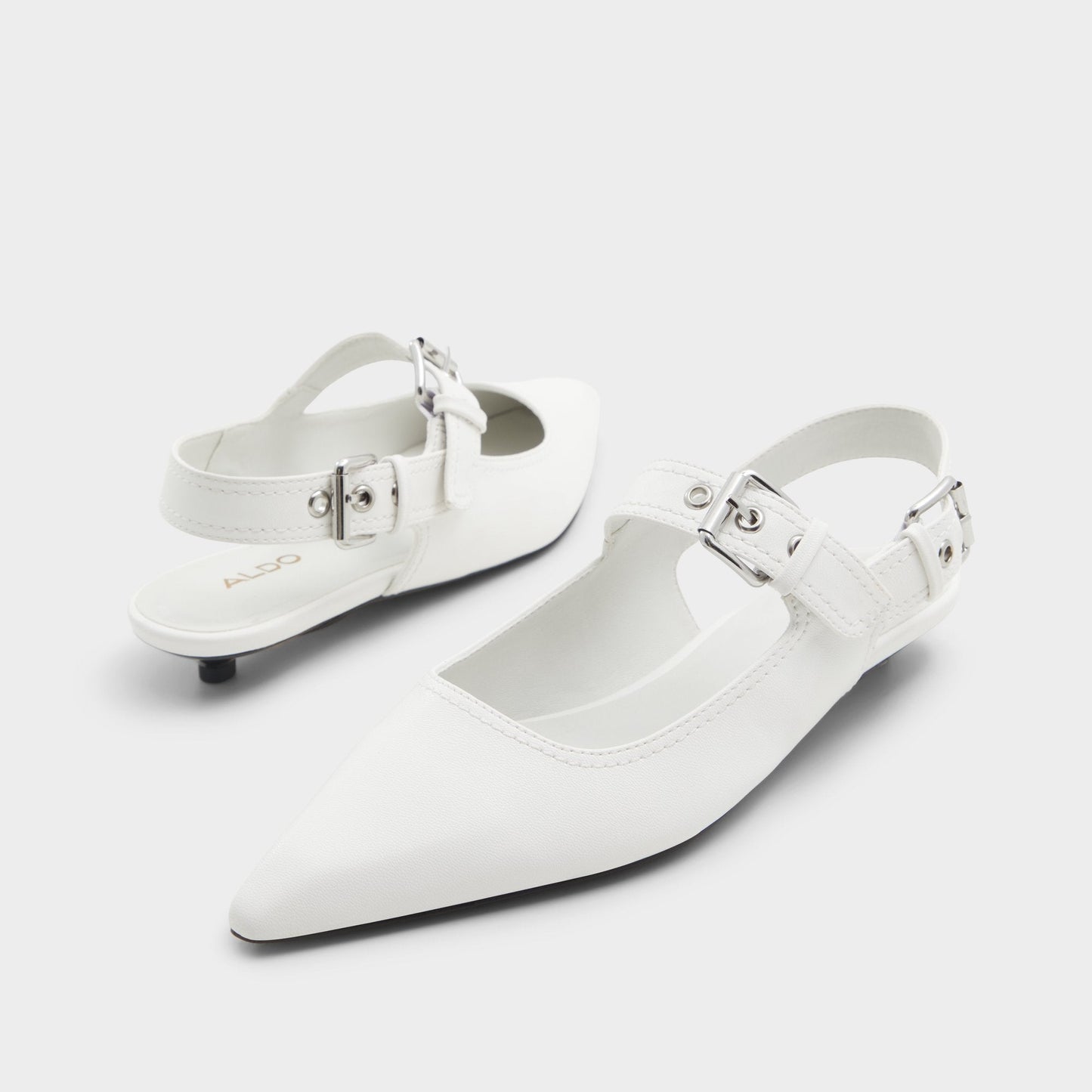 Kellya White Women's Slingbacks - Sling back high heel, Kitten heel | Aldo Classic