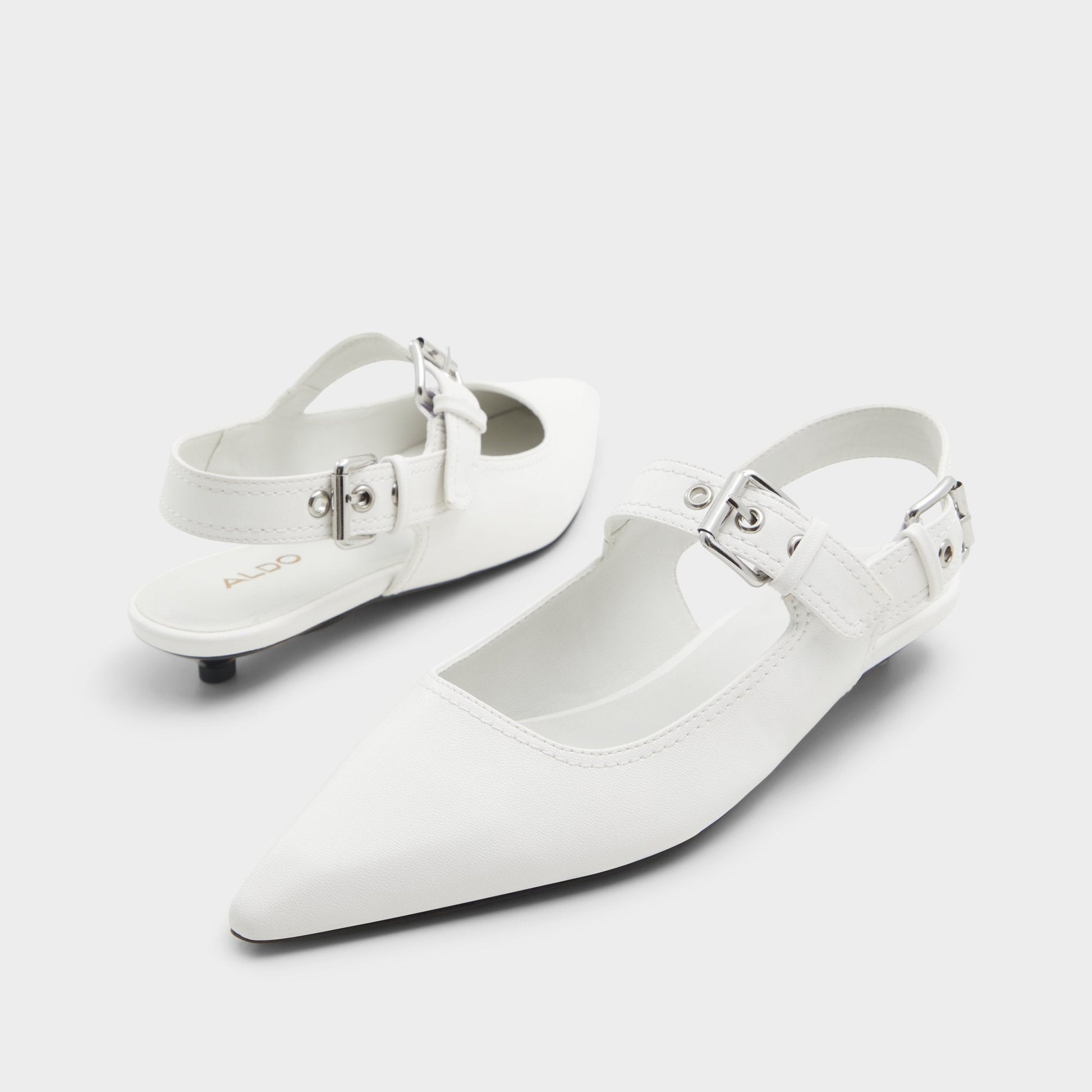 Kellya White Women's Slingbacks - Sling back high heel, Kitten heel | Aldo Classic