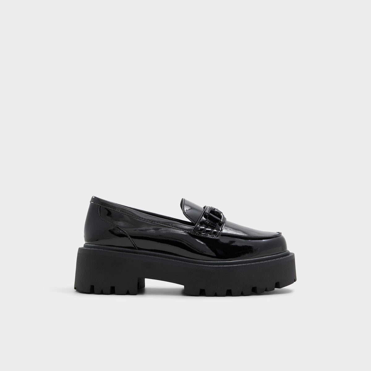 Oneameth Black Synthetic Patent Women's Loafers & Oxfords - Loafer, Lug sole | Aldo Popular