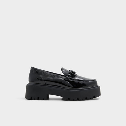Oneameth Black Synthetic Patent Women's Loafers & Oxfords - Loafer, Lug sole | Aldo Popular