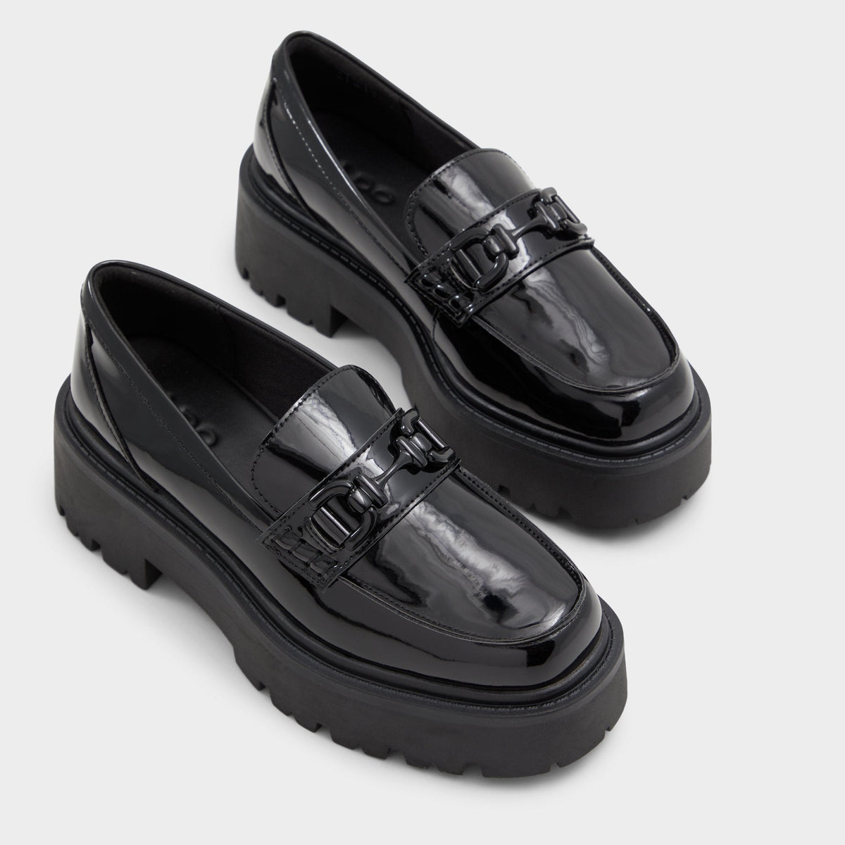 Oneameth Black Synthetic Patent Women's Loafers & Oxfords - Loafer, Lug sole | Aldo Popular