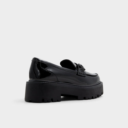 Oneameth Black Synthetic Patent Women's Loafers & Oxfords - Loafer, Lug sole | Aldo Popular