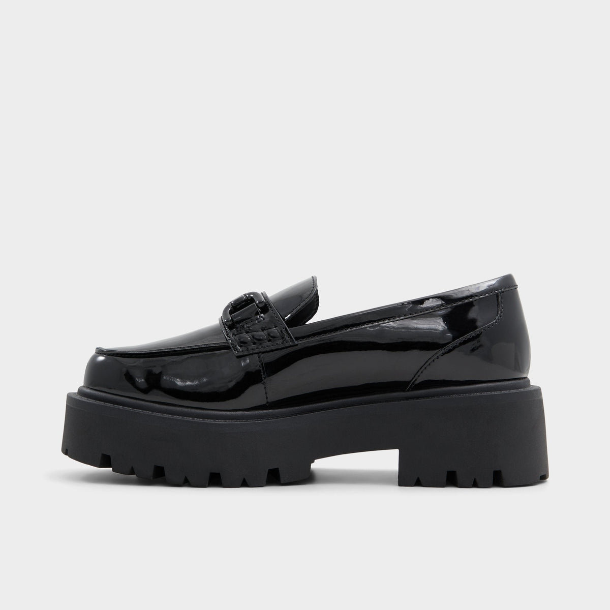 Oneameth Black Synthetic Patent Women's Loafers & Oxfords - Loafer, Lug sole | Aldo Popular