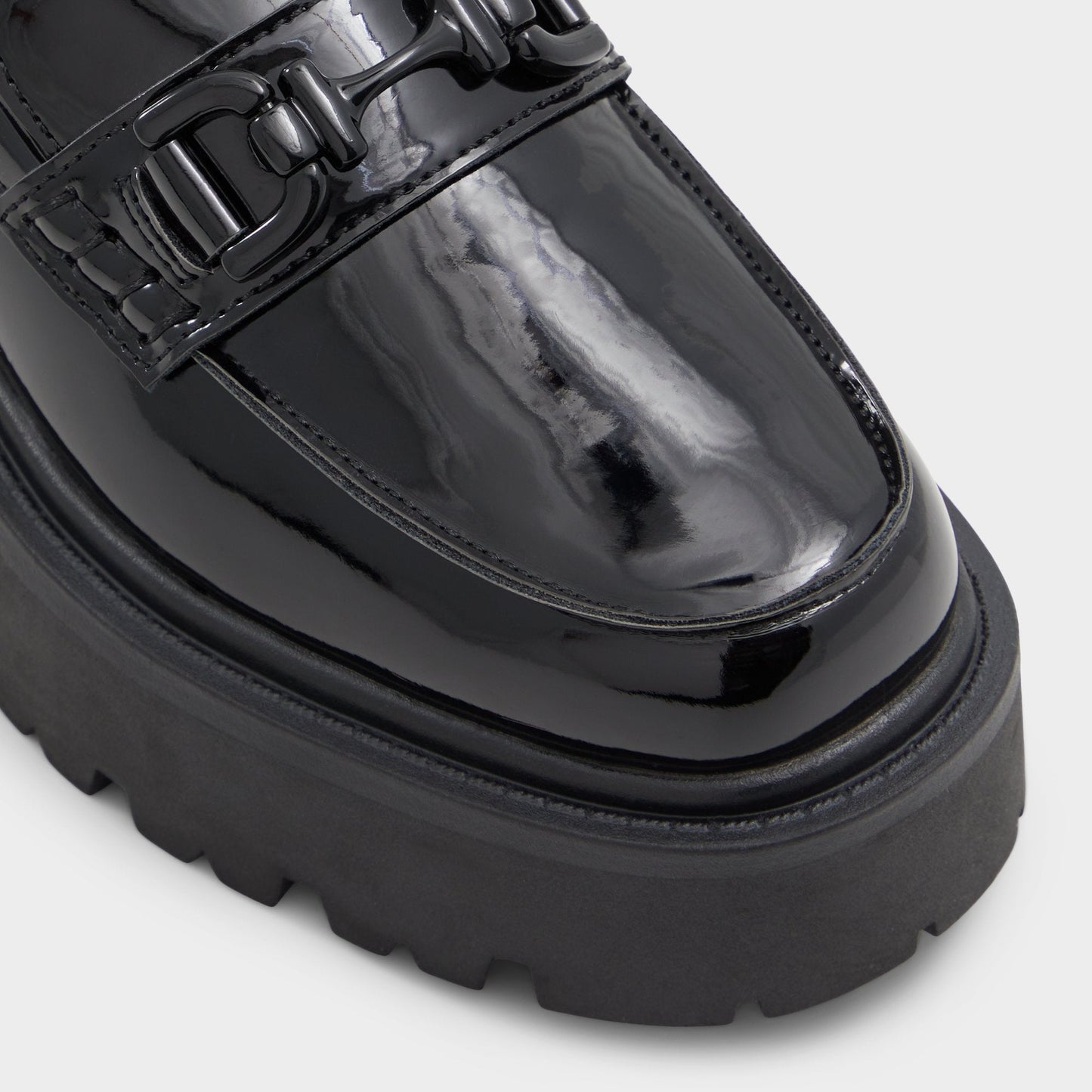 Oneameth Black Synthetic Patent Women's Loafers & Oxfords - Loafer, Lug sole | Aldo Popular