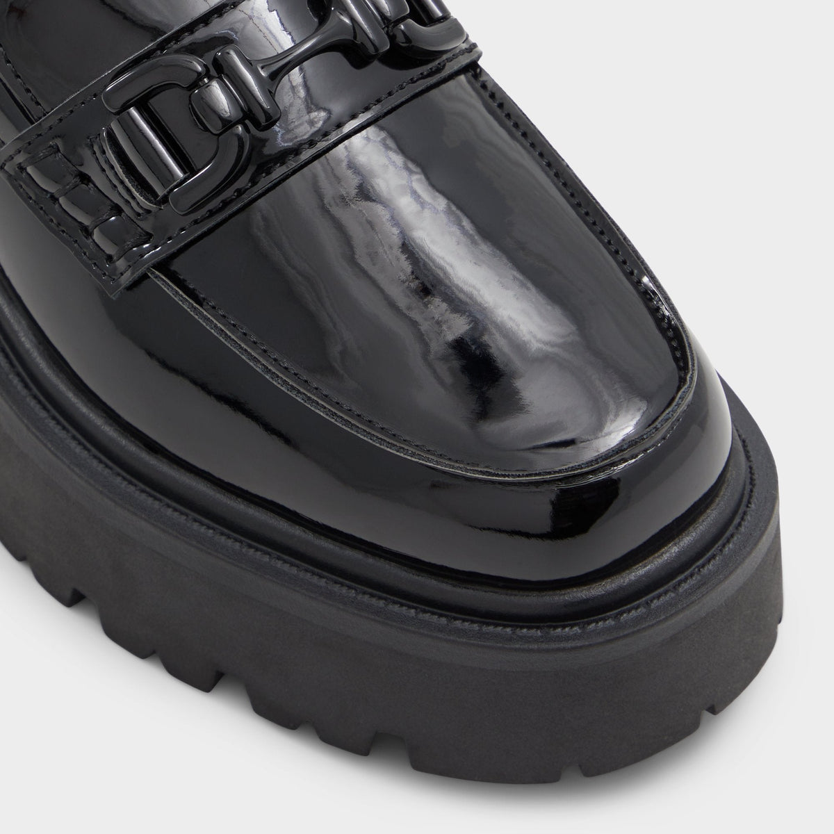 Oneameth Black Synthetic Patent Women's Loafers & Oxfords - Loafer, Lug sole | Aldo Popular
