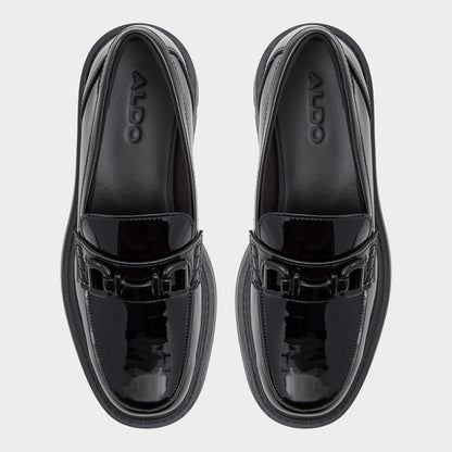 Oneameth Black Synthetic Patent Women's Loafers & Oxfords - Loafer, Lug sole | Aldo Popular