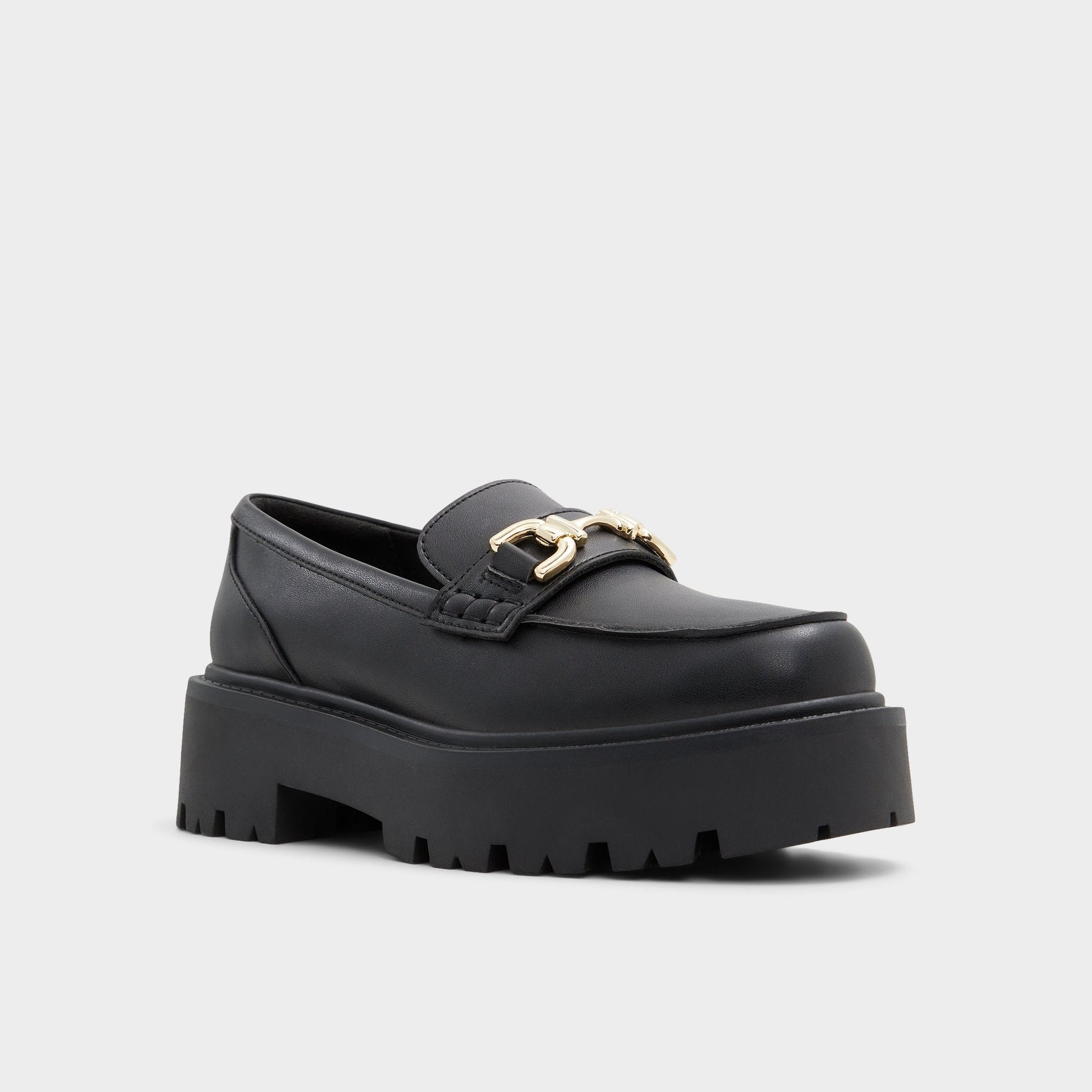 Oneameth Black Synthetic Smooth Women's Loafers & Oxfords - Loafer, Lug sole | Aldo Signature