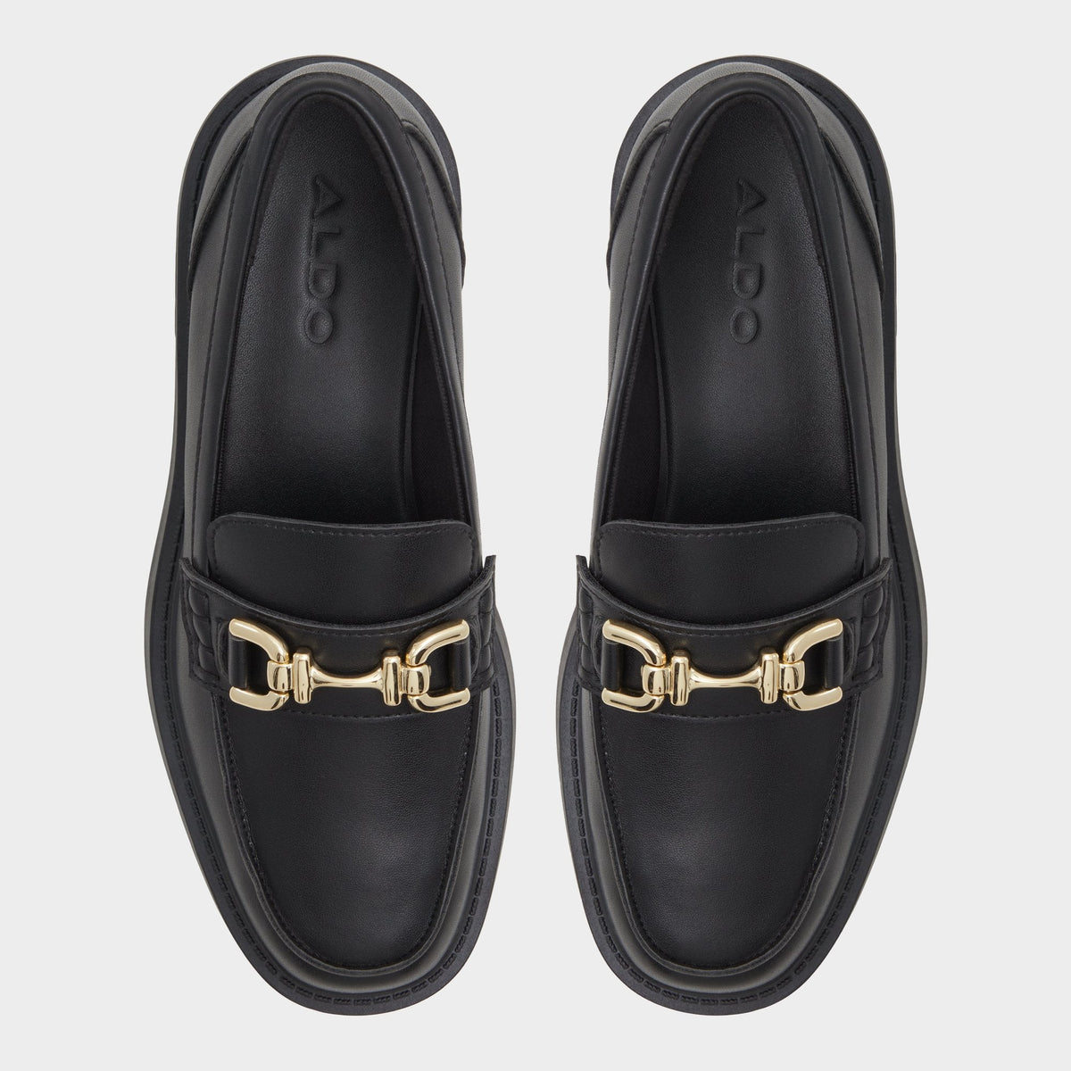 Oneameth Black Synthetic Smooth Women's Loafers & Oxfords - Loafer, Lug sole | Aldo Signature