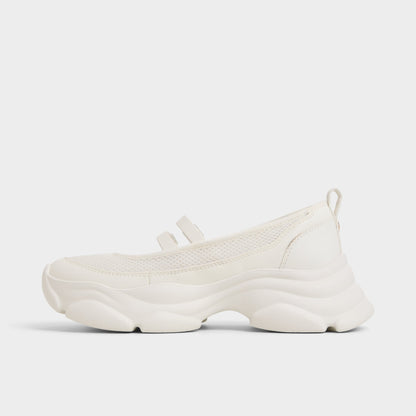 Aethera White Women's Platform and wedge sneakers - Mary Jane Sneakers, Jogger sole | Aldo New