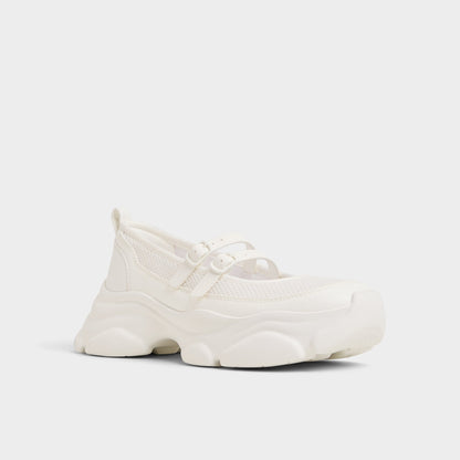 Aethera White Women's Platform and wedge sneakers - Mary Jane Sneakers, Jogger sole | Aldo New