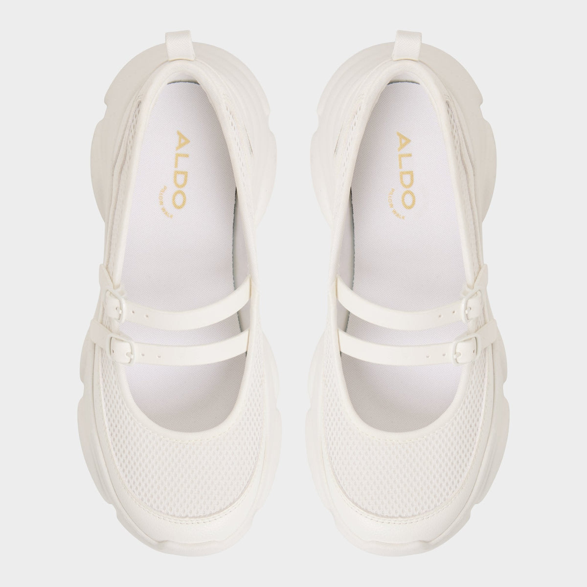 Aethera White Women's Platform and wedge sneakers - Mary Jane Sneakers, Jogger sole | Aldo New