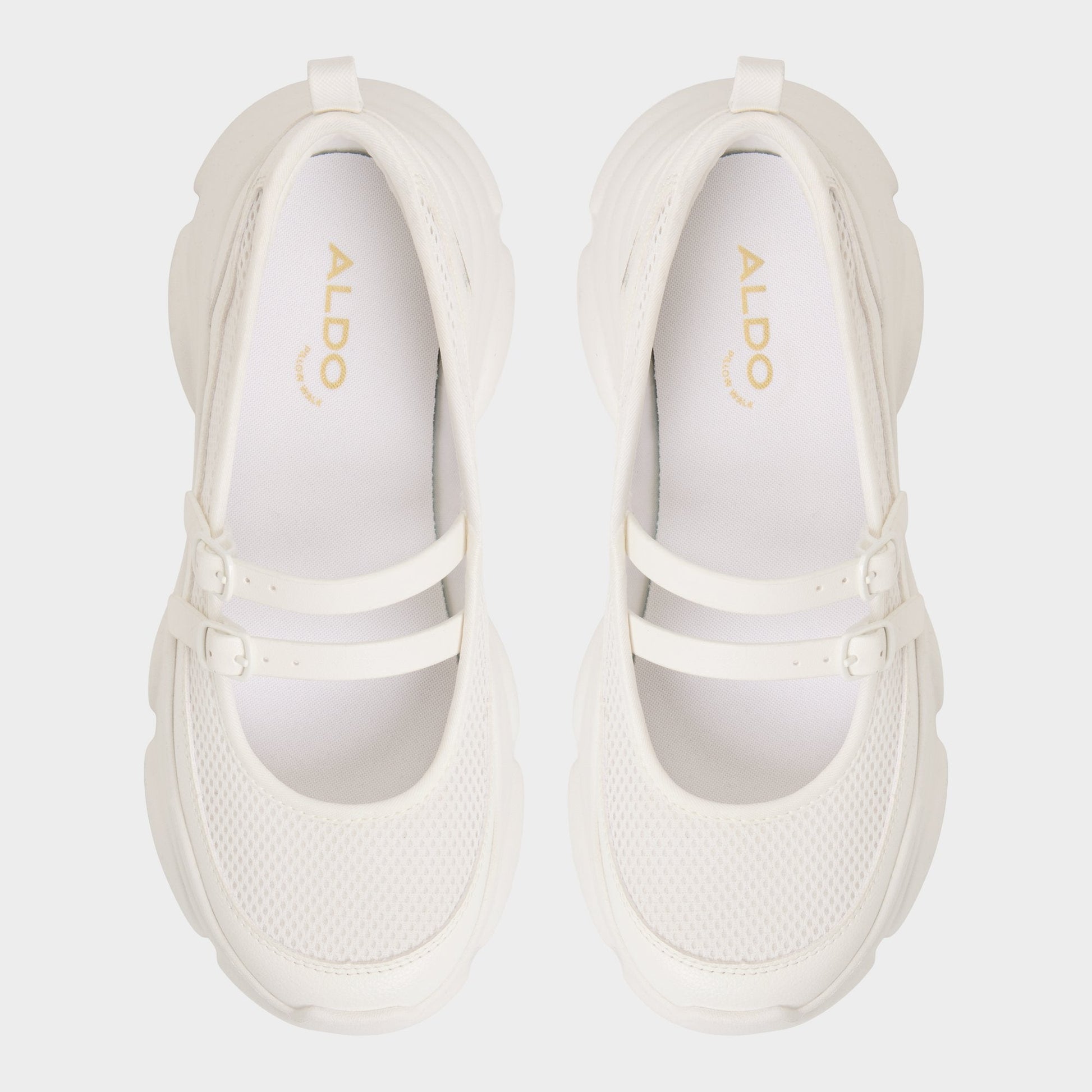 Aethera White Women's Platform and wedge sneakers - Mary Jane Sneakers, Jogger sole | Aldo New