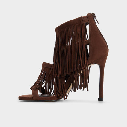 Nahana in Dark Brown - Strappy heeled sandal, Stiletto heel | Aldo Best Seller