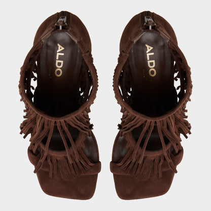 Nahana in Dark Brown - Strappy heeled sandal, Stiletto heel | Aldo Best Seller