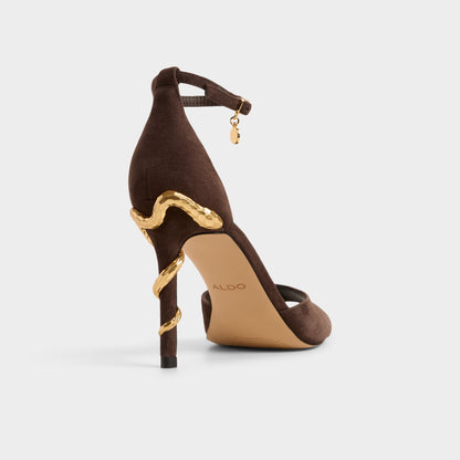 Medeza in Dark Brown - Strappy heeled sandal | Aldo Exclusive