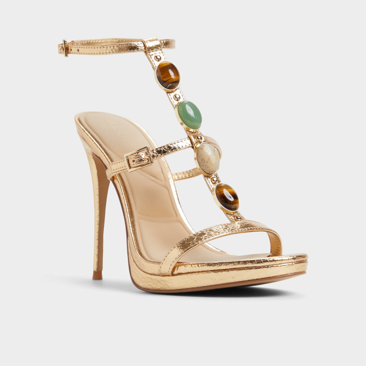 Opalia Gold Women's Strappy sandals - Strappy heeled sandal, Platform | Aldo Classic