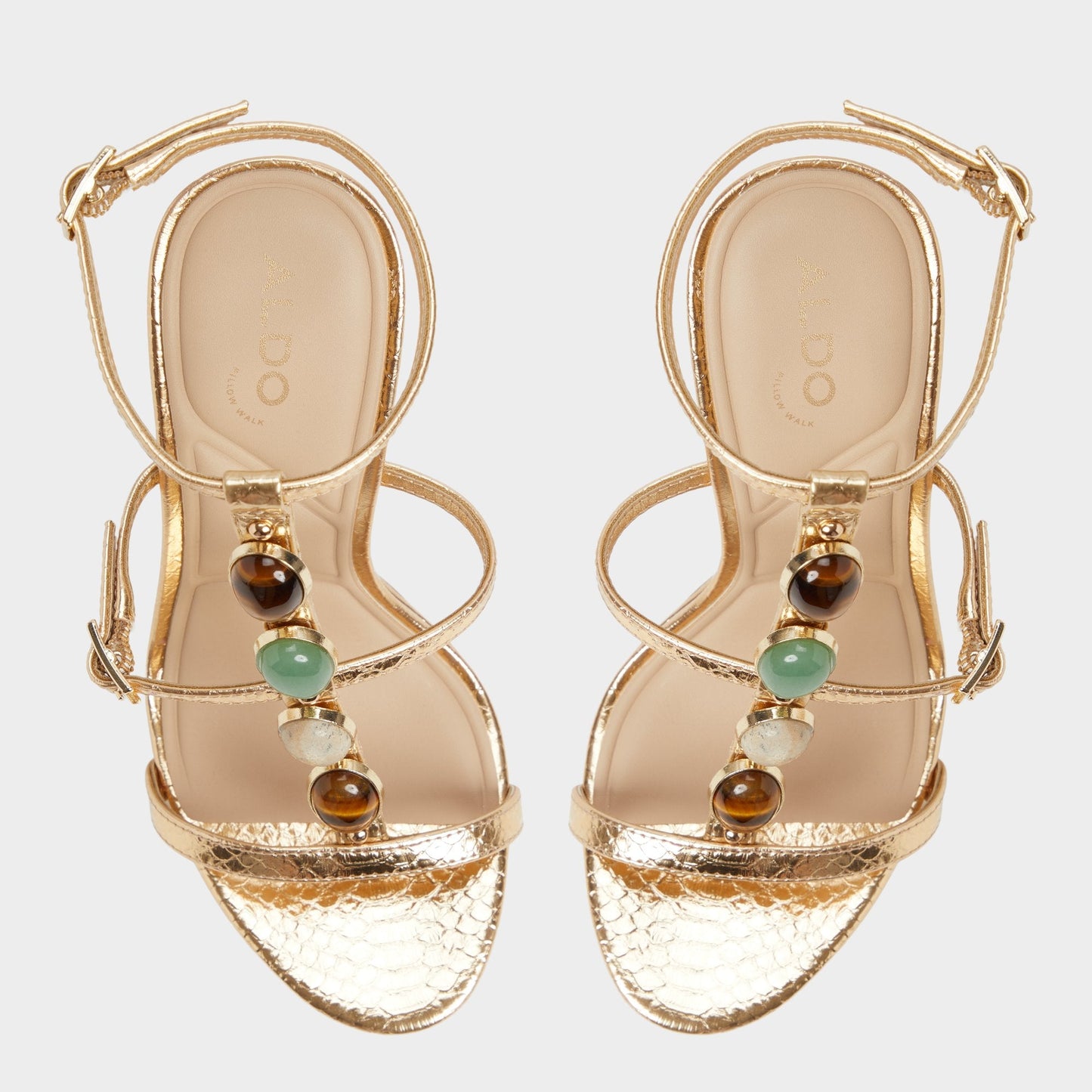 Opalia Gold Women's Strappy sandals - Strappy heeled sandal, Platform | Aldo Classic