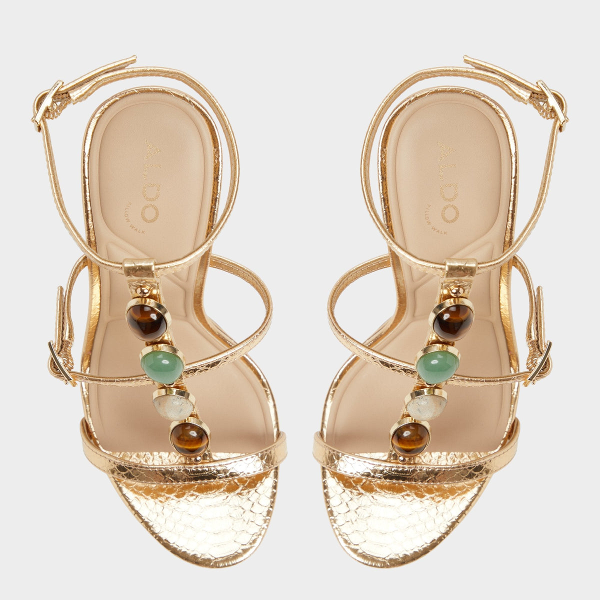 Opalia Gold Women's Strappy sandals - Strappy heeled sandal, Platform | Aldo Classic