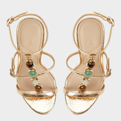 Opalia Gold Women's Strappy sandals - Strappy heeled sandal, Platform | Aldo Classic