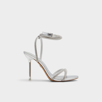 Manaelden Silver Women's Heeled sandals - Strappy heeled sandal, Stiletto heel | Aldo New