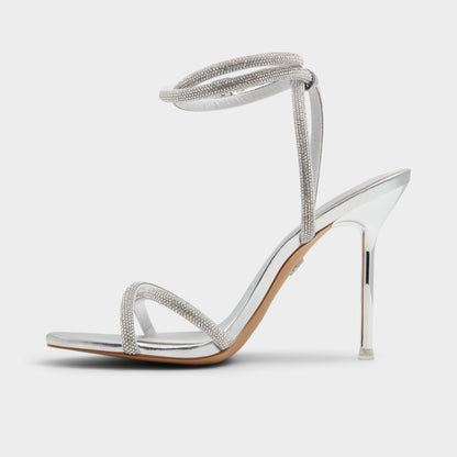 Manaelden Silver Women's Heeled sandals - Strappy heeled sandal, Stiletto heel | Aldo New