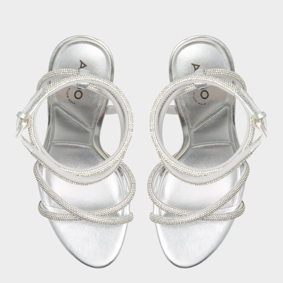 Manaelden Silver Women's Heeled sandals - Strappy heeled sandal, Stiletto heel | Aldo New