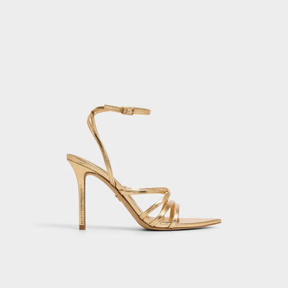 Solania Gold Women's Heeled sandals - Strappy heeled sandal, Stiletto heel | Aldo Exclusive