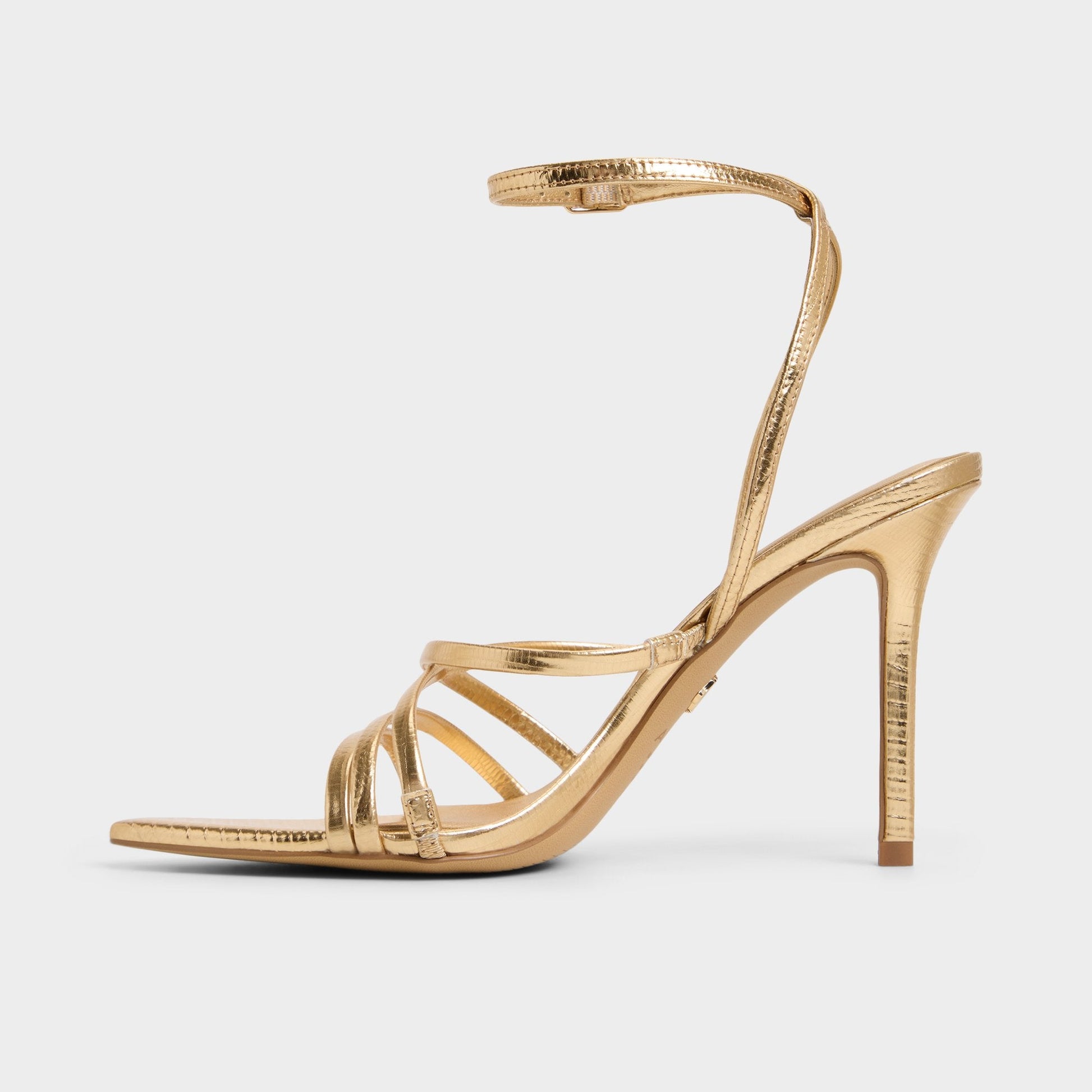 Solania Gold Women's Heeled sandals - Strappy heeled sandal, Stiletto heel | Aldo Exclusive
