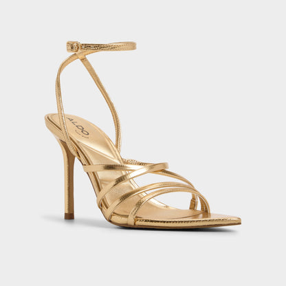 Solania Gold Women's Heeled sandals - Strappy heeled sandal, Stiletto heel | Aldo Exclusive
