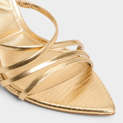 Solania Gold Women's Heeled sandals - Strappy heeled sandal, Stiletto heel | Aldo Exclusive