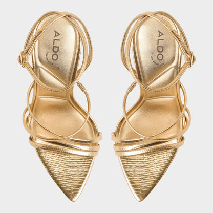 Solania Gold Women's Heeled sandals - Strappy heeled sandal, Stiletto heel | Aldo Exclusive