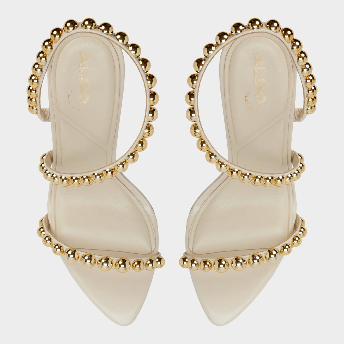 Attey in Cream - Strappy heeled sandal, Stiletto heel | Aldo Essential